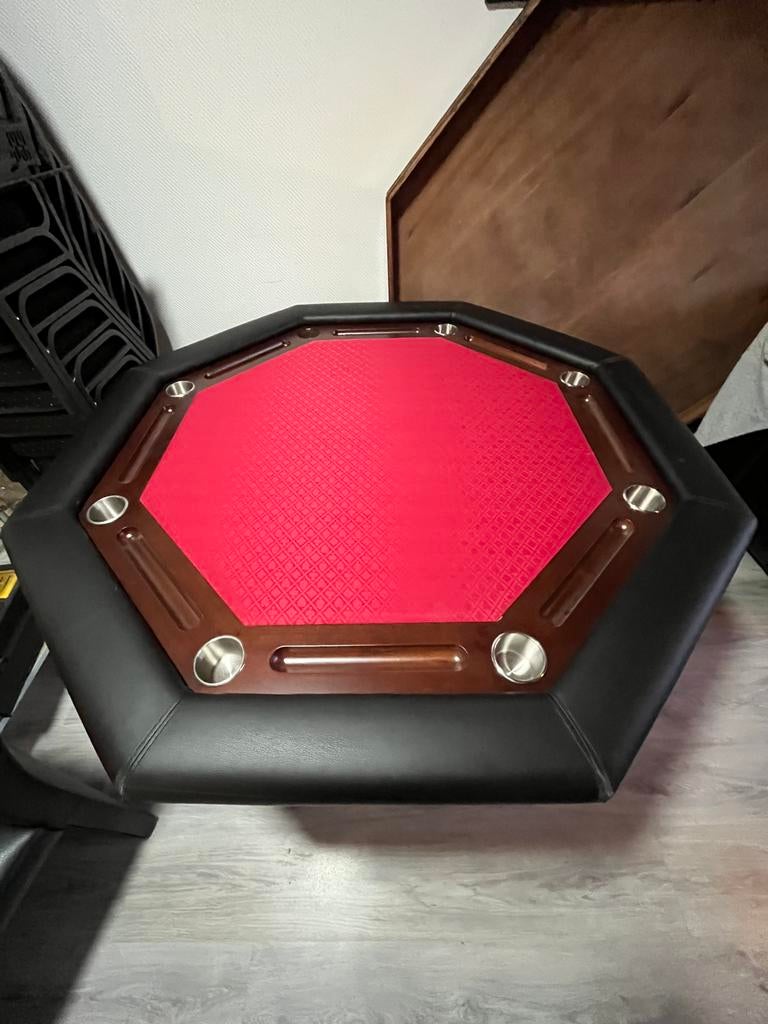 Mooie Pokertafel / Gametafel met Topdek voor 8 Personen, Ophalen, Zo goed als nieuw, Vijf personen of meer, Overige vormen