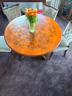 Antieke Engelse Tafel met Bolpoot en 4 Stoelen, Ophalen of Verzenden