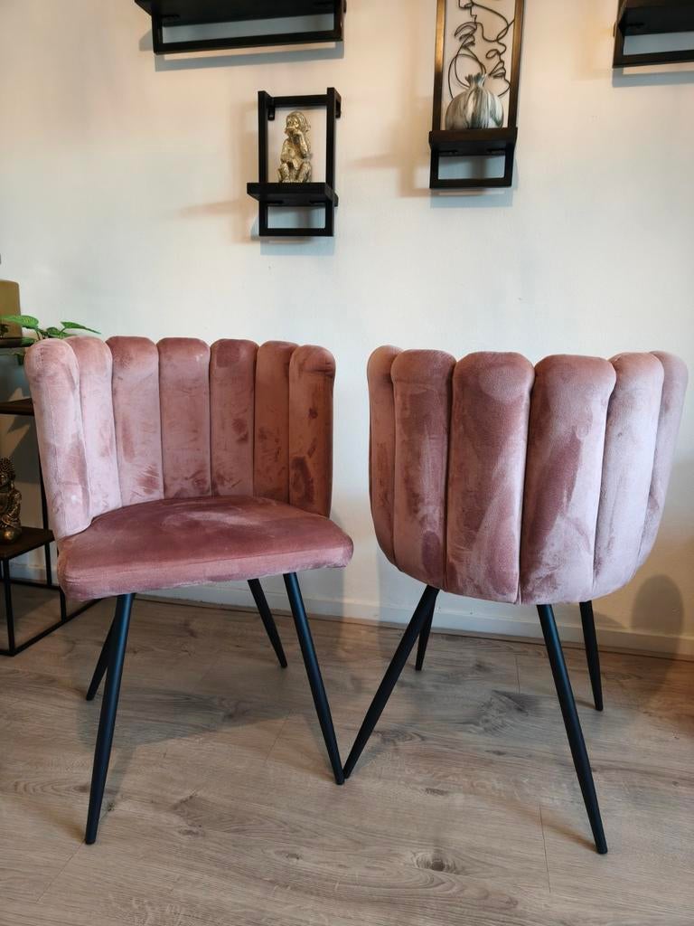 Eettafel stoelen schelpstoel 2 stuks, Huis en Inrichting, Stoelen, Ophalen, Twee, Overige kleuren, Zo goed als nieuw