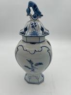 Delfts Blauw Gemberpot met Vogel Deksel - Handgeschilderd, Antiek en Kunst, Ophalen of Verzenden