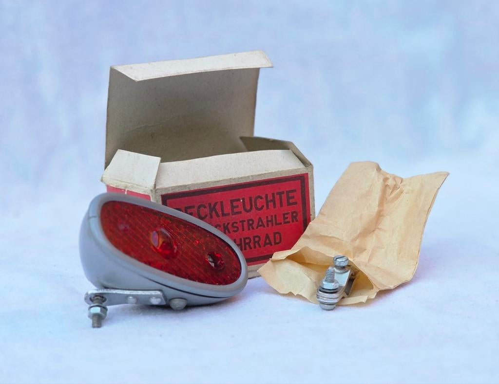 Fiets achterlicht oldtimer verlichting inclusief doosje, Ophalen of Verzenden, Gebruikt