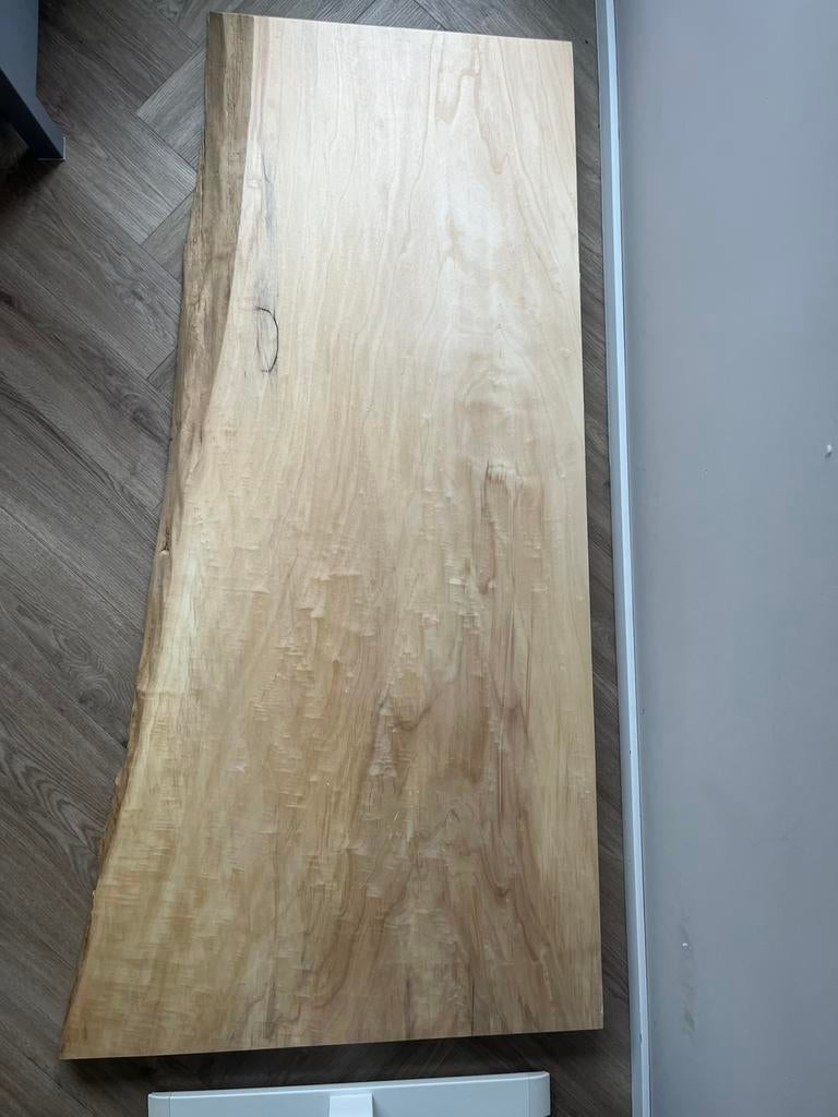 Massief houten tafelblad / boomstam blad 166 cm (live edge), Ophalen, Nieuw, 50 tot 100 cm, Industrieel