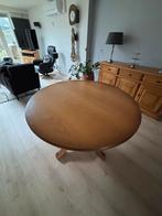 Uitschuifbare eiken eettafel - 4 tot 8 personen, Huis en Inrichting, Ophalen, Gebruikt, 100 tot 150 cm, Eikenhout