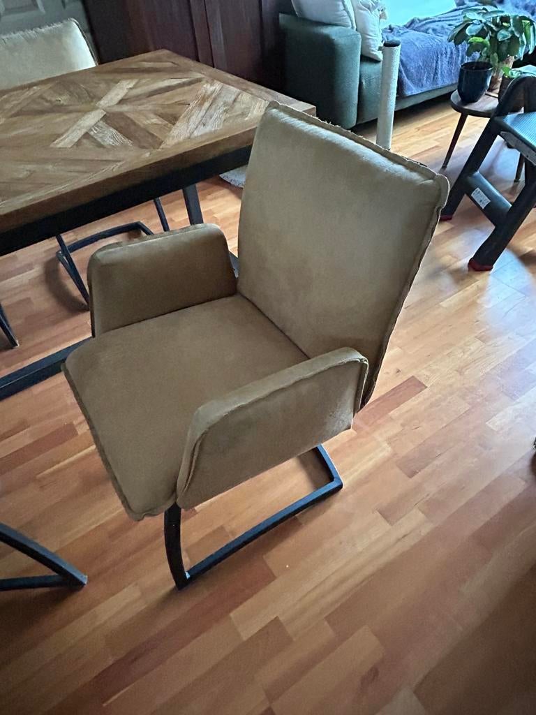 Eetkamerstoelen Joël 4x microleder, Ophalen, Gebruikt, Overige kleuren, Leer