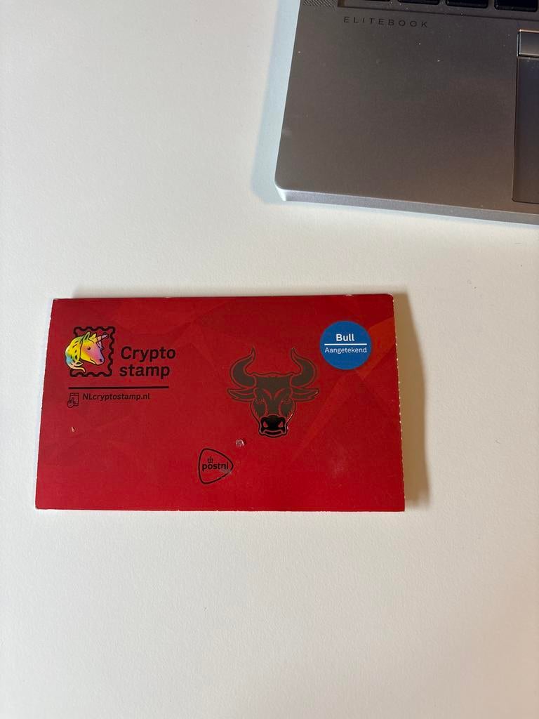 PostNL Cryptostamp Bull Aangetekend - Zeldzame Uitgave, Postzegels en Munten, Ophalen of Verzenden, Na 1940, Postfris