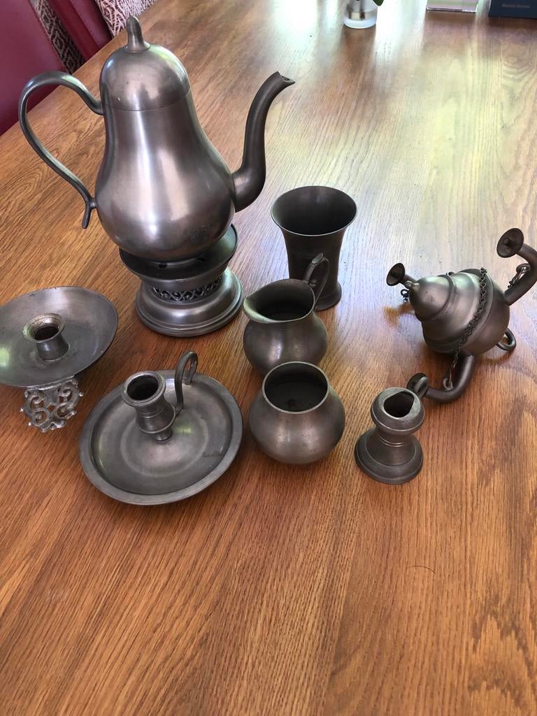 Engeltjes tinnen voorwerpen,, Antiek en Kunst, Antiek | Tin, Ophalen