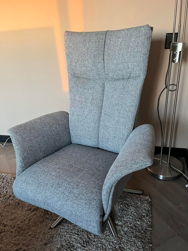 Relaxfauteuil grijs Pronto, Ophalen, Zo goed als nieuw, 75 tot 100 cm, Stof