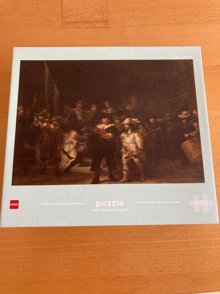 HEMA Nachtwacht Puzzel 1000 stukjes, Hobby en Vrije tijd, Denksport en Puzzels, Ophalen of Verzenden, 500 t/m 1500 stukjes, Zo goed als nieuw