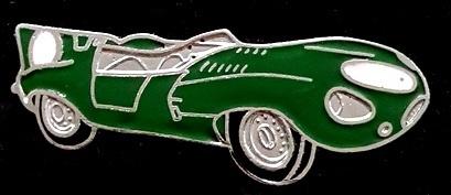 Jaguar type D broche- groen emaille, Verzenden, Nieuw, Transport, Speldje of Pin