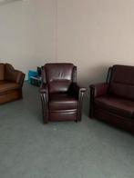 Comfortabel lederen bankstel voor senioren, Huis en Inrichting, Gebruikt, 150 tot 200 cm, Tweepersoons, Ophalen of Verzenden