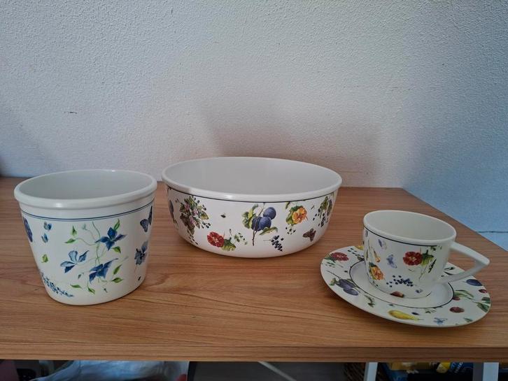 Brinkman mepal schaal 23 cm fruits and flowers en vlinders, Caravans en Kamperen, Kampeeraccessoires, Zo goed als nieuw, Ophalen of Verzenden