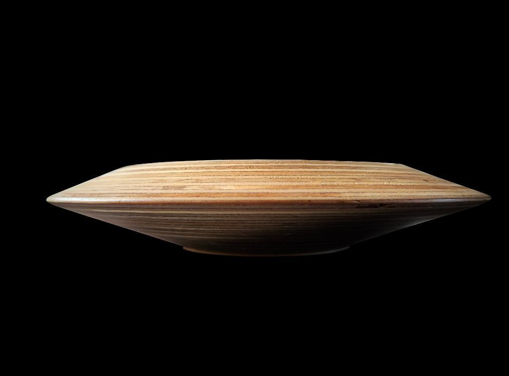 Fantastische vintage plywood design schaal Saarinen, Huis en Inrichting, Gebruikt, Schaal, Rond, Ophalen of Verzenden