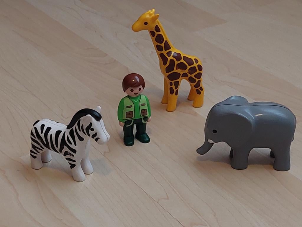Playmobil 123, dierenverzorger met dierentuin dieren, Ophalen of Verzenden