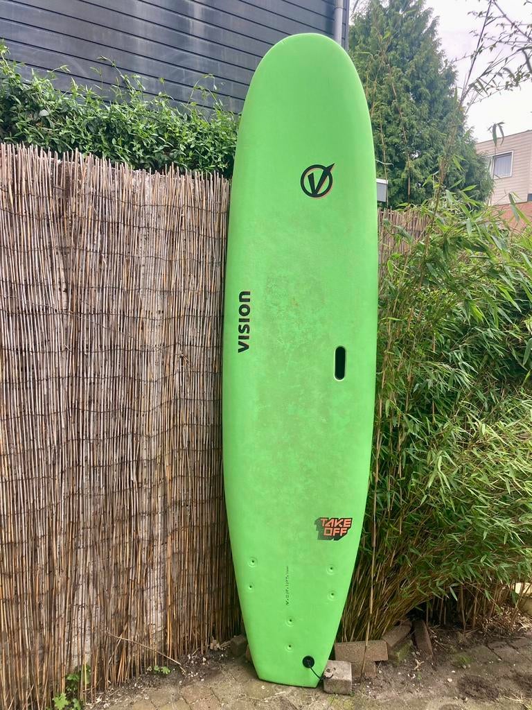 Vision Takeoff Softtop Surfboard 7’6, Watersport en Boten, Golfsurfen, Ophalen, Gebruikt, Longboard, Met vinnen