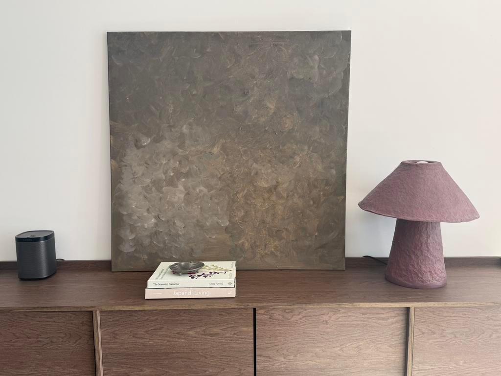 Minimalistisch groot abstract schilderij 90x90, Antiek en Kunst, Ophalen of Verzenden