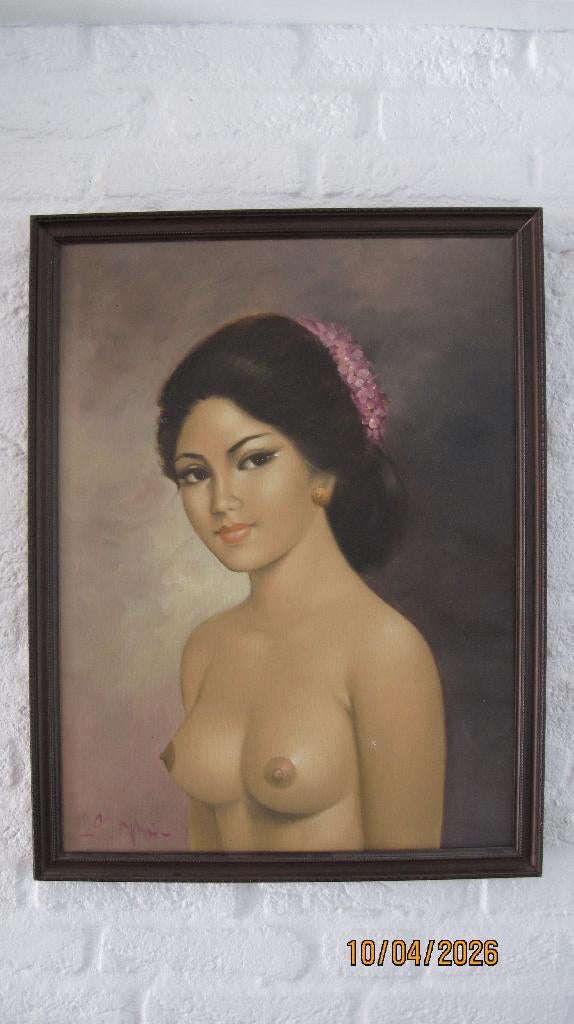 Schilderij Balinese schone., Ophalen of Verzenden