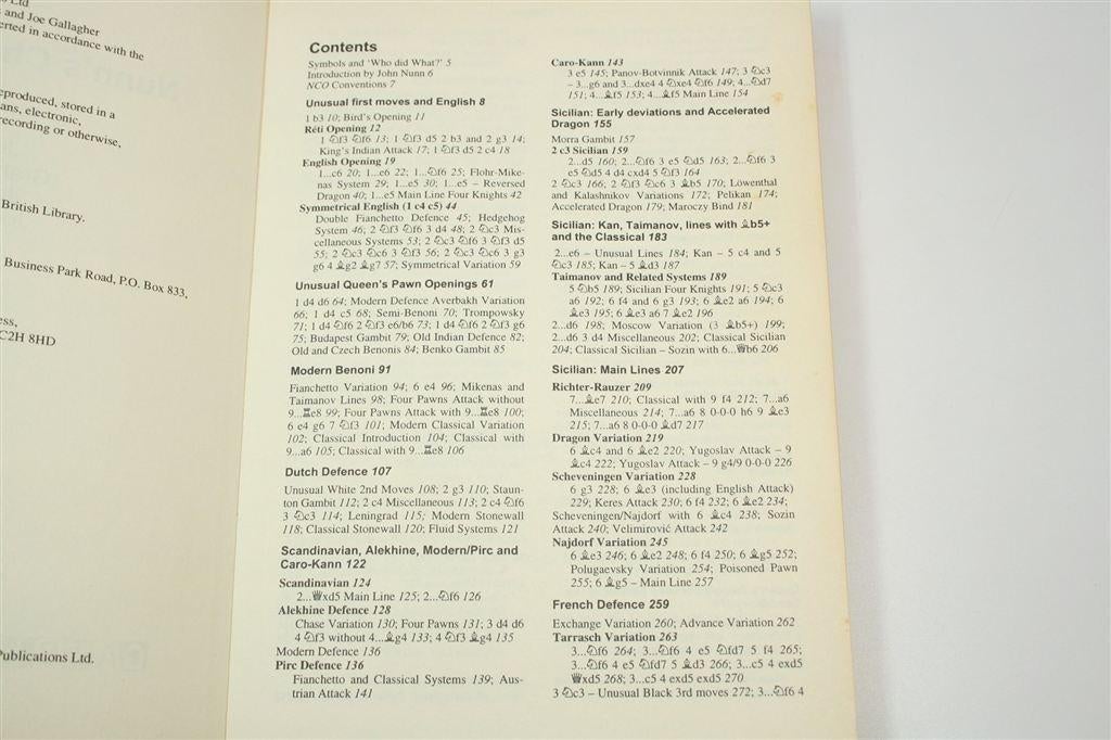 Nunn's Chess Openings — Dik Schaak Naslagwerk 544p, Ophalen of Verzenden, Gelezen, Watersport en Hengelsport