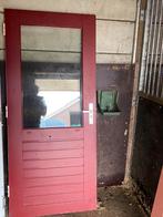 Zeer mooie hardhouten buitendeur dubbel glas 88x201.5 links, Gebruikt, Ophalen of Verzenden, 200 tot 215 cm, Glas