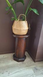 Houten bijzettafel met opbergruimte, Ophalen, Rond, Minder dan 55 cm