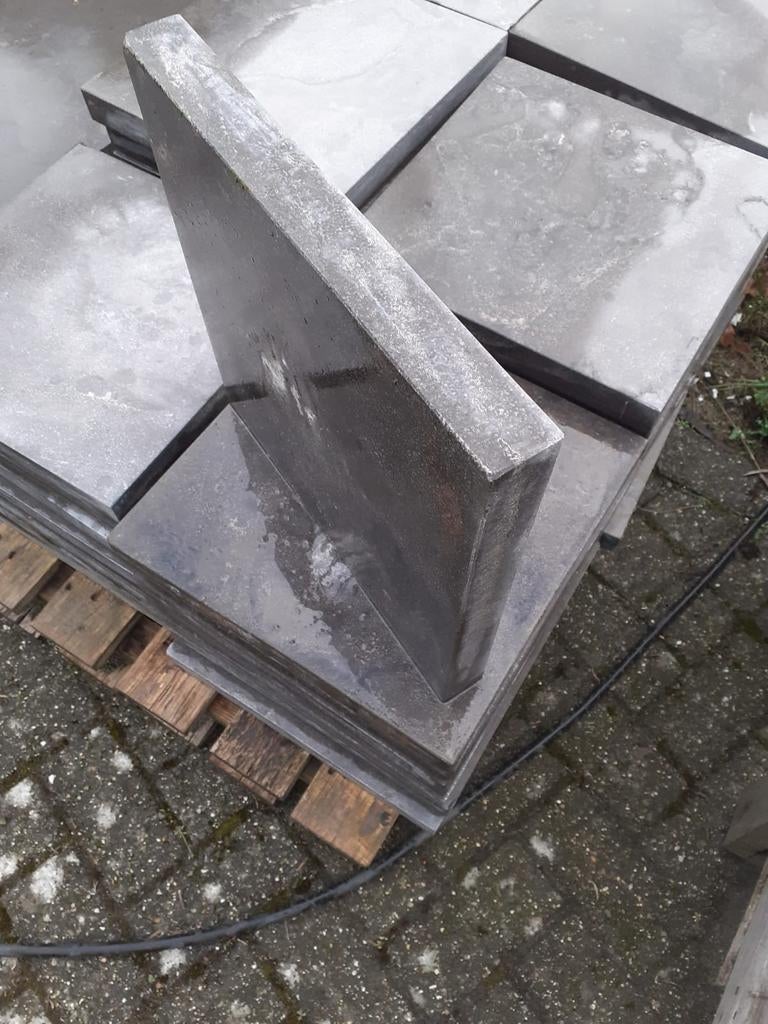 Hardsteen pilaarkap 35x35x4 cm met facet, Ophalen, 60 cm of meer, Hardsteen, Nieuw