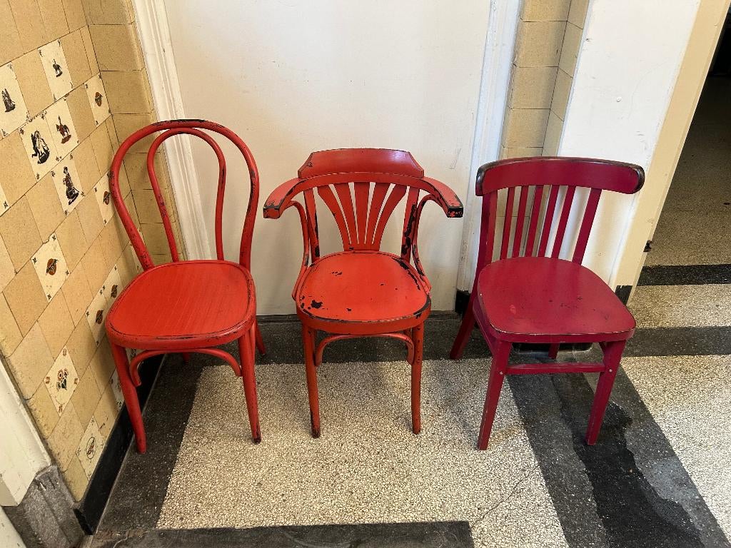 Vintage stoelen, Huis en Inrichting, Ophalen, Gebruikt, Drie, Retro