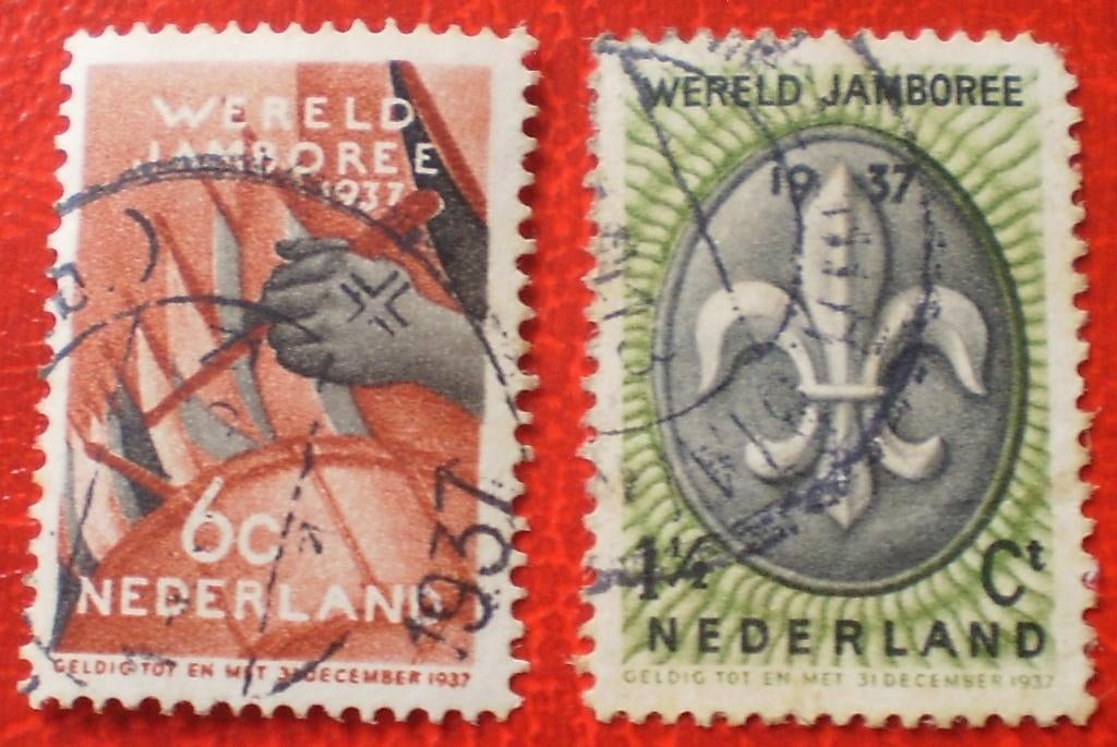 NL - 2x Wereld Jamboree 1937, Postzegels en Munten, Verzenden, T/m 1940, Gestempeld