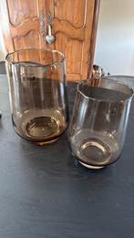 Pomax windlichten smoke glas, Overige kleuren, Ophalen of Verzenden, Minder dan 50 cm, Glas