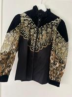 Vintage Leeser Werstern Blouse Zwart Paarden Opdruk, Ophalen of Verzenden, Zo goed als nieuw, Maat 38/40 (M), Zwart