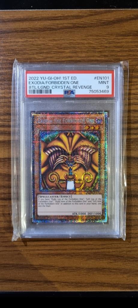 Yu-gi-oh! PSA 9 Starlight rare "Exodia The Forbidden One", Ophalen of Verzenden, Nieuw, Losse kaart, Foil