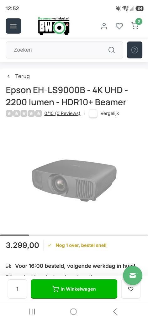 Epson EH-LS9000B 4K UHD Beamer hi end triple laser, Audio, Tv en Foto, Beamers, Ophalen of Verzenden, Zo goed als nieuw, Ultra HD (4K)