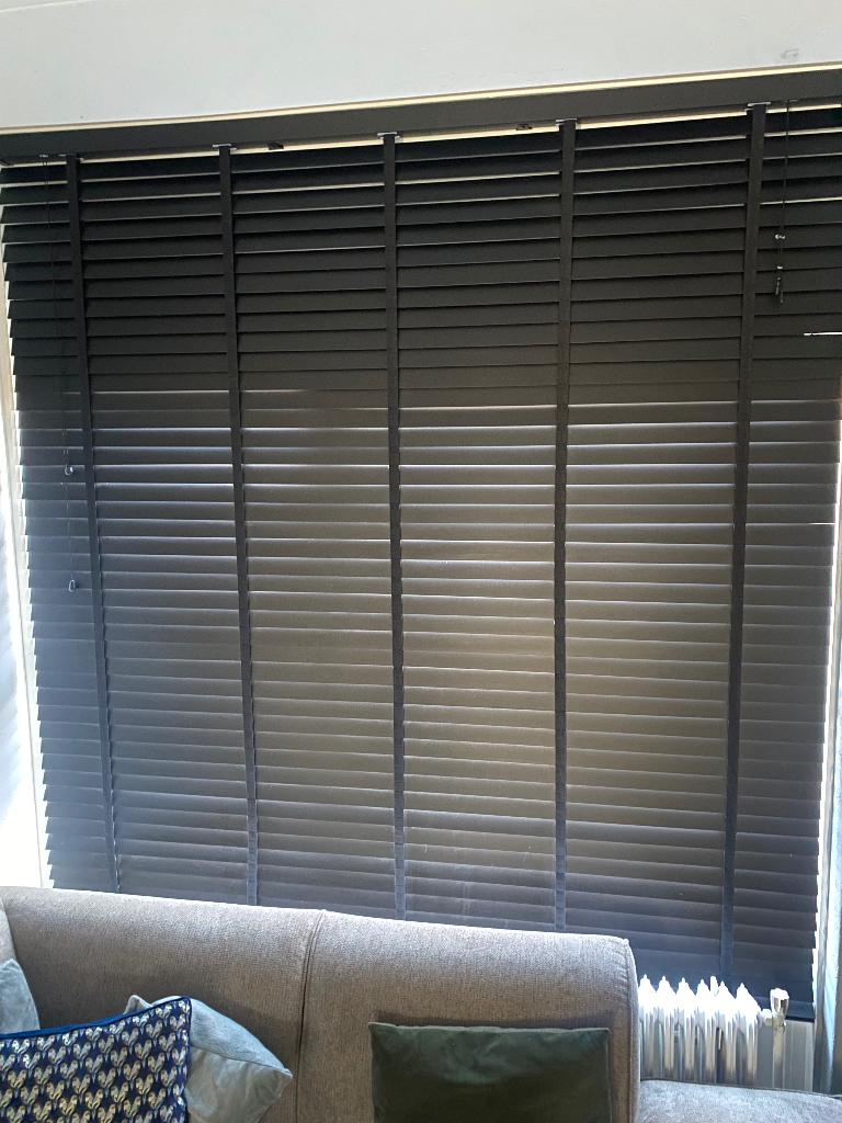 HOUTEN JALOEZIE ZWART 2 Meter breed 2.2m lang, 200 cm of meer, Zwart, Nieuw, Ophalen of Verzenden