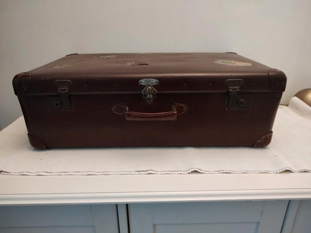 K419 VINTAGE jaren 40 koffer VULCANFIBER zeer fraai, Overige materialen, Gebruikt, -, -