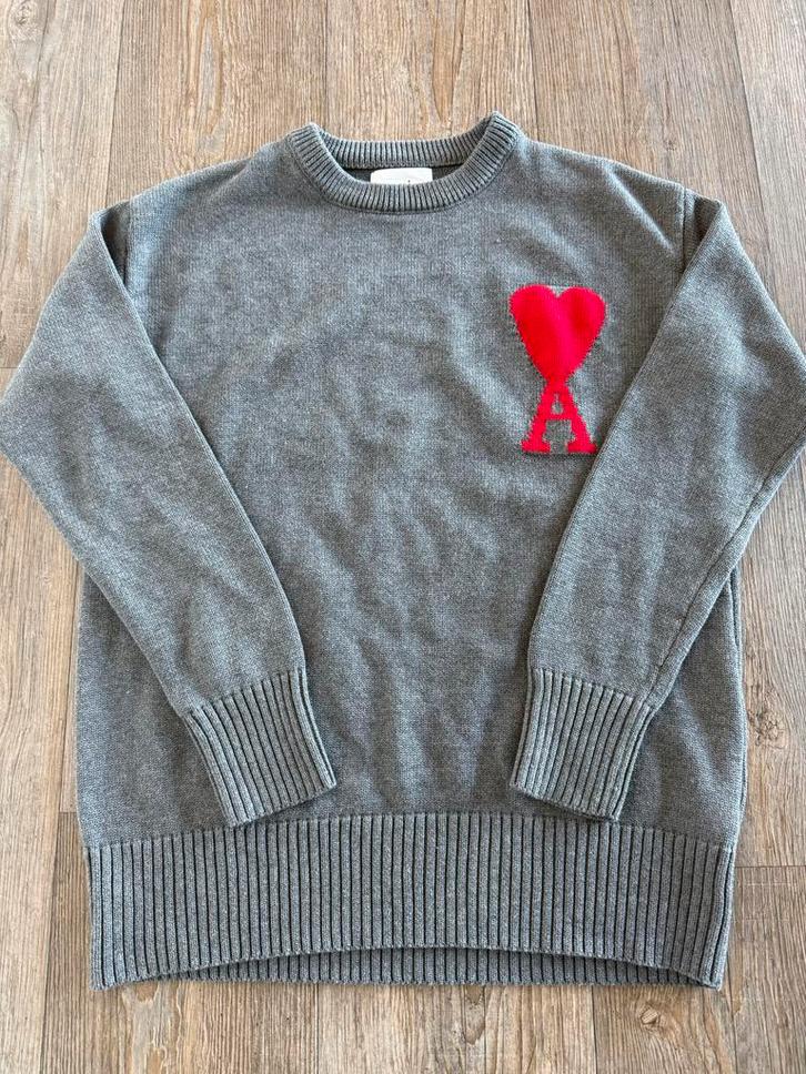 Ami Paris Ami Trui Grijs, Kleding | Heren, Truien en Vesten, Zo goed als nieuw, Maat 48/50 (M), Grijs, Ophalen of Verzenden