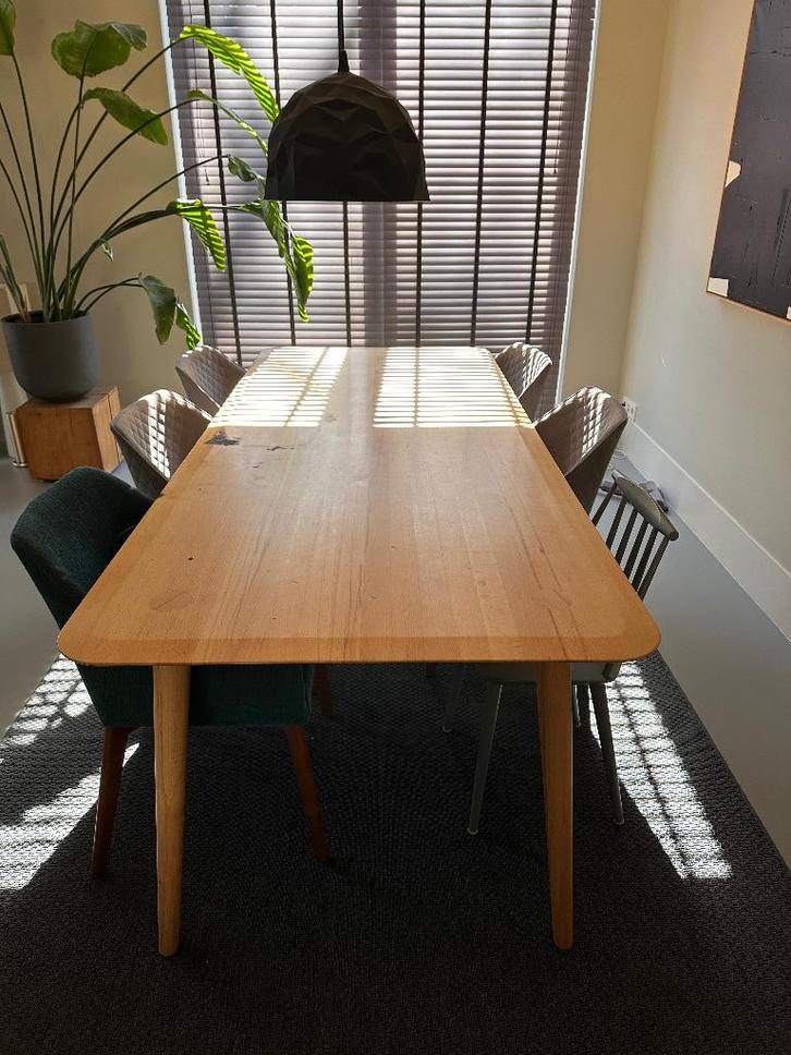 Eettafel 240 x 100, Huis en Inrichting, Tafels | Eettafels, Zo goed als nieuw, 100 tot 150 cm, 200 cm of meer, Vijf personen of meer