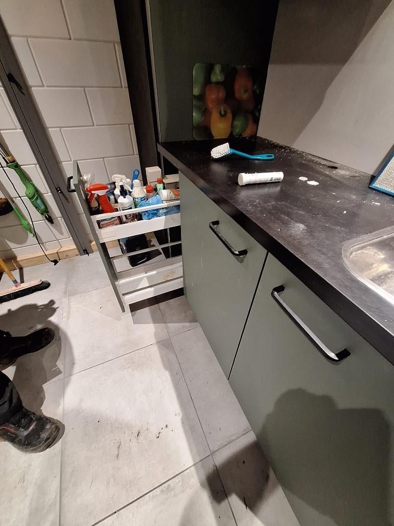 keukenkastjes met oa spoelbak apothekerskastje en afzuigkap, Gebruikt, 150 tot 200 cm, Ophalen of Verzenden, Minder dan 100 cm