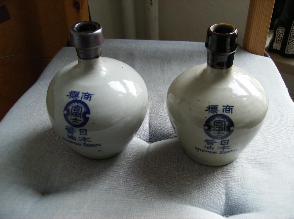 JAPANSE SHOYU SOJA FLESJES, VAN VOOR 1921, Ophalen of Verzenden