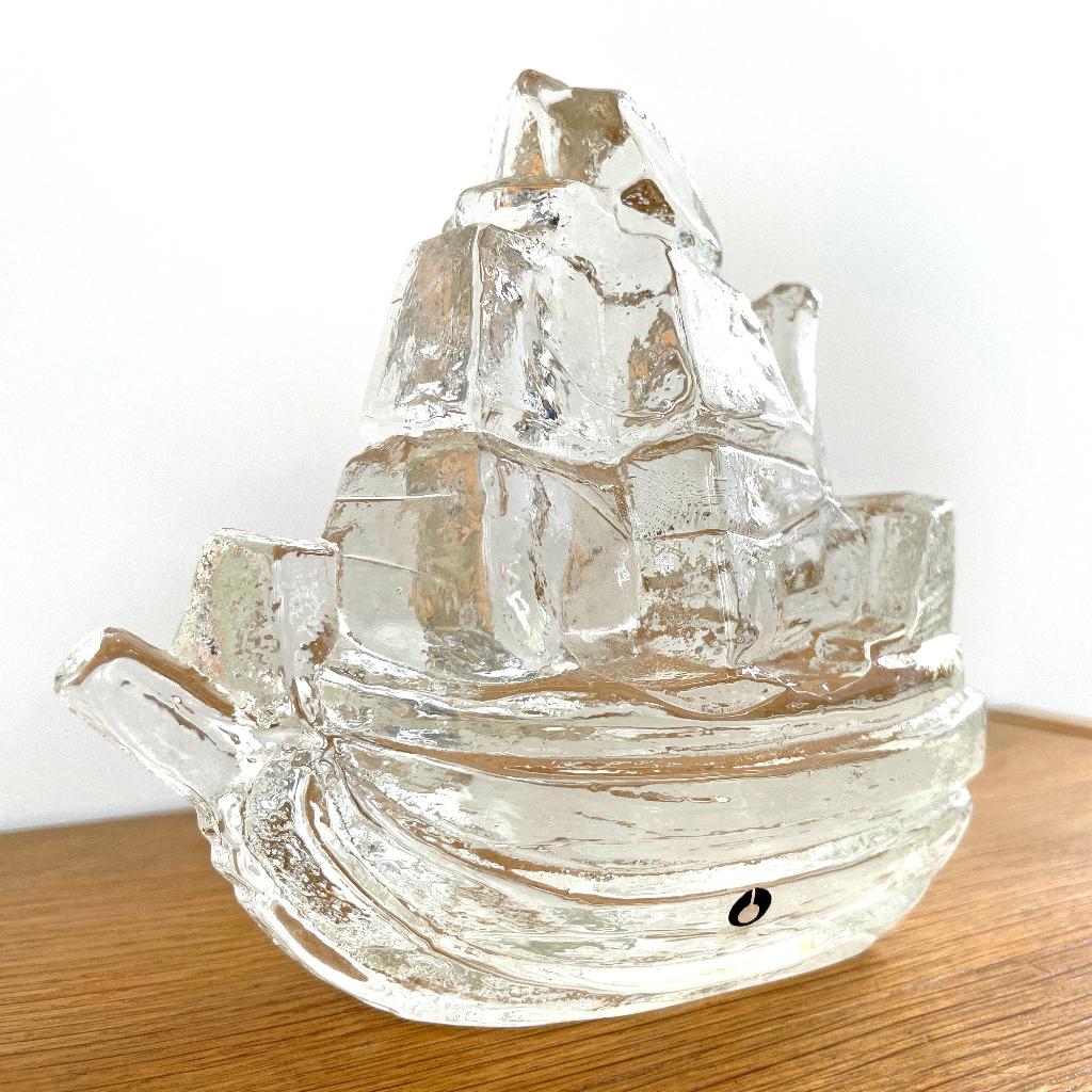 MidCentury paperweight Pukeberg Sweden SCHIP nautic boot MCM, Ophalen of Verzenden