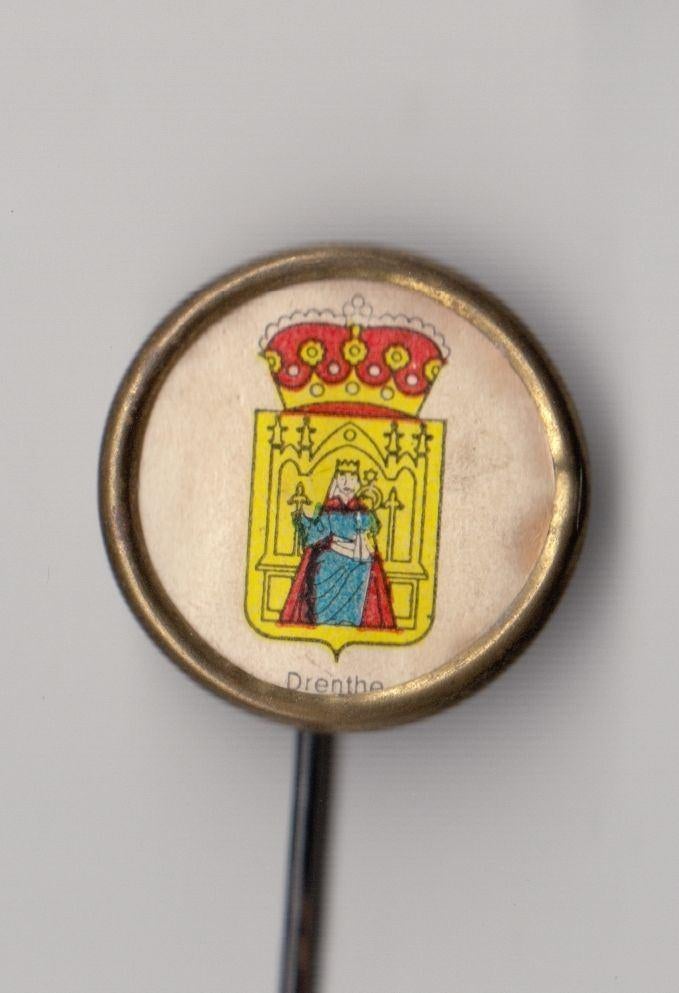 Drenthe Provincie Wapen speldje, Verzamelen, Speldjes, Pins en Buttons, Gebruikt, Niet vindbaar, Niet vindbaar, Speldje of Pin
