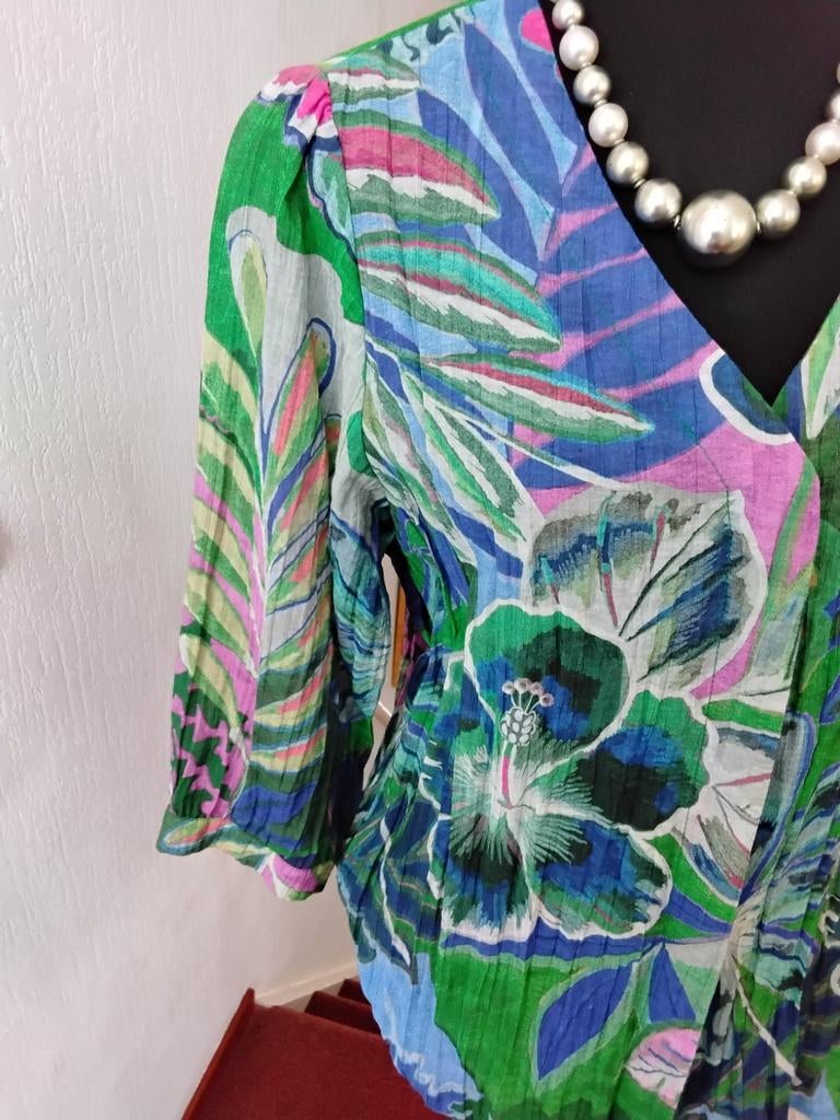 Geisha blouse xl is maat 42, Kleding | Dames, Tops, Verzenden, Zo goed als nieuw, Maat 42/44 (L), Korte mouw