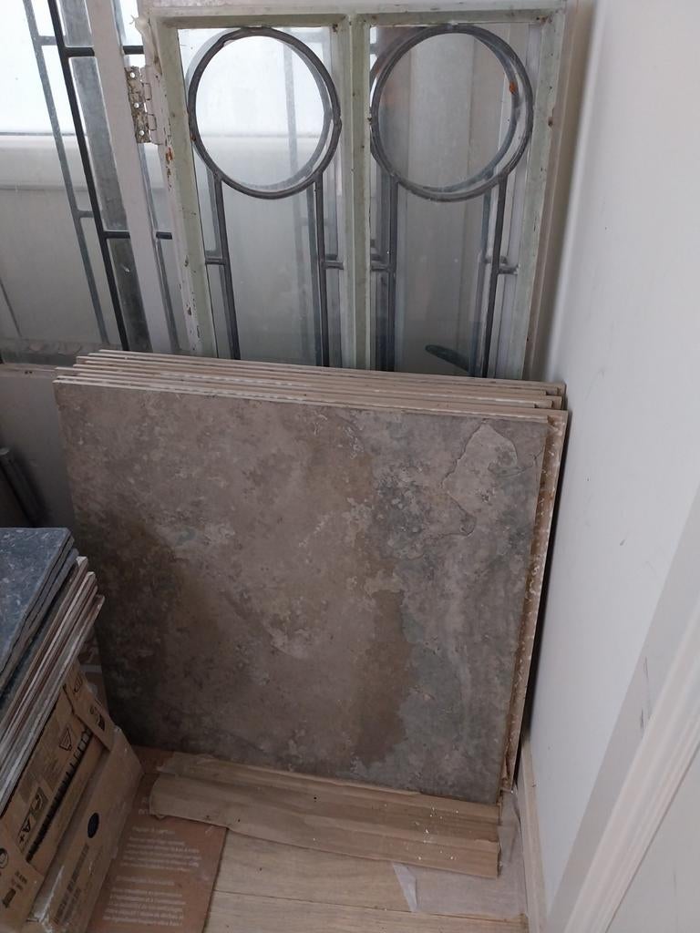 Restant vloertegels 60x60, 9 stuks, Ophalen, Vierkant, 50 tot 75 cm, Minder dan 100 cm