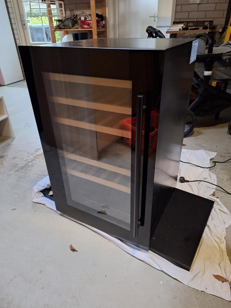 Ventadour Duo Inbouw Wijnklimaatkast Zwart - 42 Flessen, Zonder vriesvak, 100 tot 150 liter, Zo goed als nieuw, 45 tot 60 cm