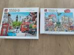 2x King 1000 stukjes puzzels: London & Piccadilly Circus, Ophalen of Verzenden, 500 t/m 1500 stukjes, Zo goed als nieuw, Legpuzzel