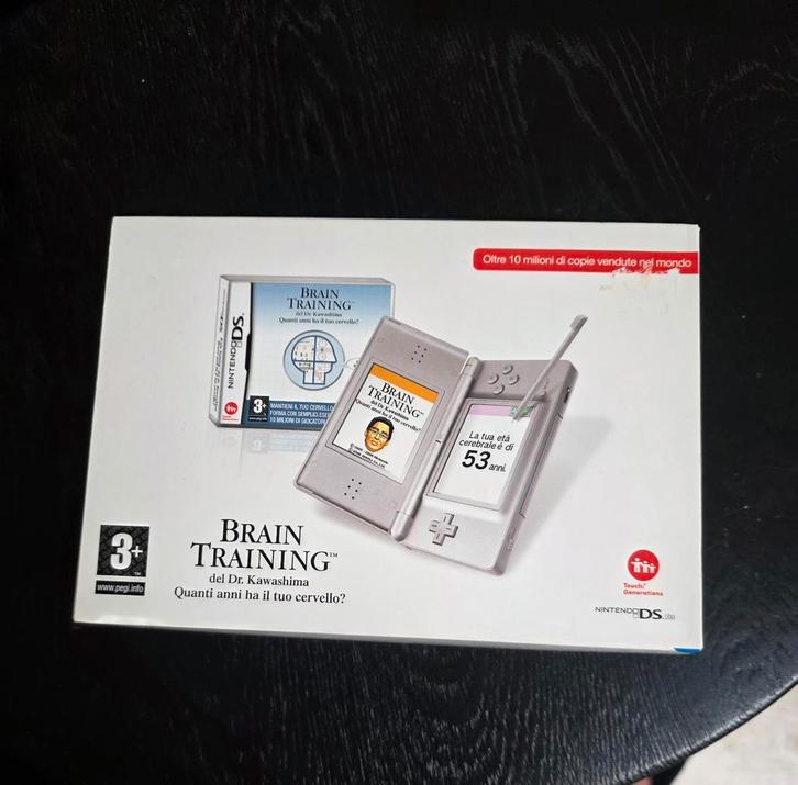 Nintendo DS Lite, + Brain Training, Spelcomputers en Games, Spelcomputers | Nintendo DS, Nieuw, DS Lite, Zilver, Met games, Ophalen