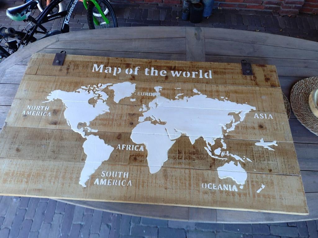 Map of the world wanddecoratie, Huis en Inrichting, Ophalen, Rechthoekig