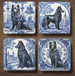 Groenendaeler Delfts Blauw onderzetters met houder, Ophalen of Verzenden, Nieuw, Glas of Kopje