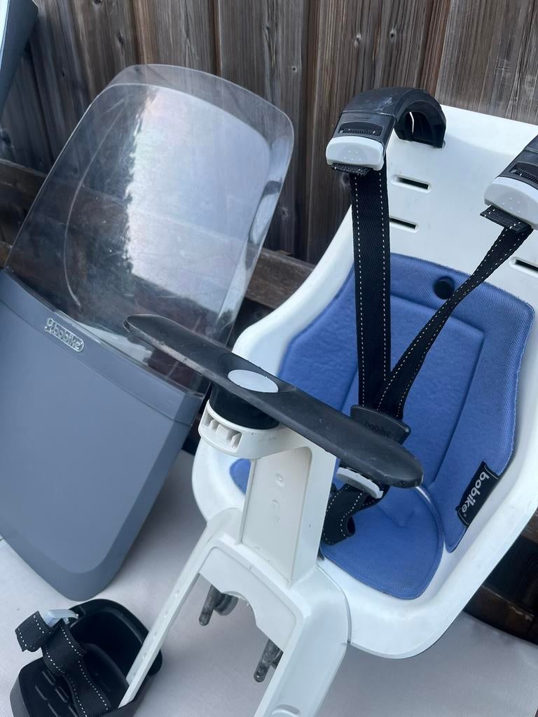 Bobike kinderzitjes voor- en achter incl. windschermen, Fietsen en Brommers, Fietsaccessoires | Fietsstoeltjes, Ophalen, Zo goed als nieuw