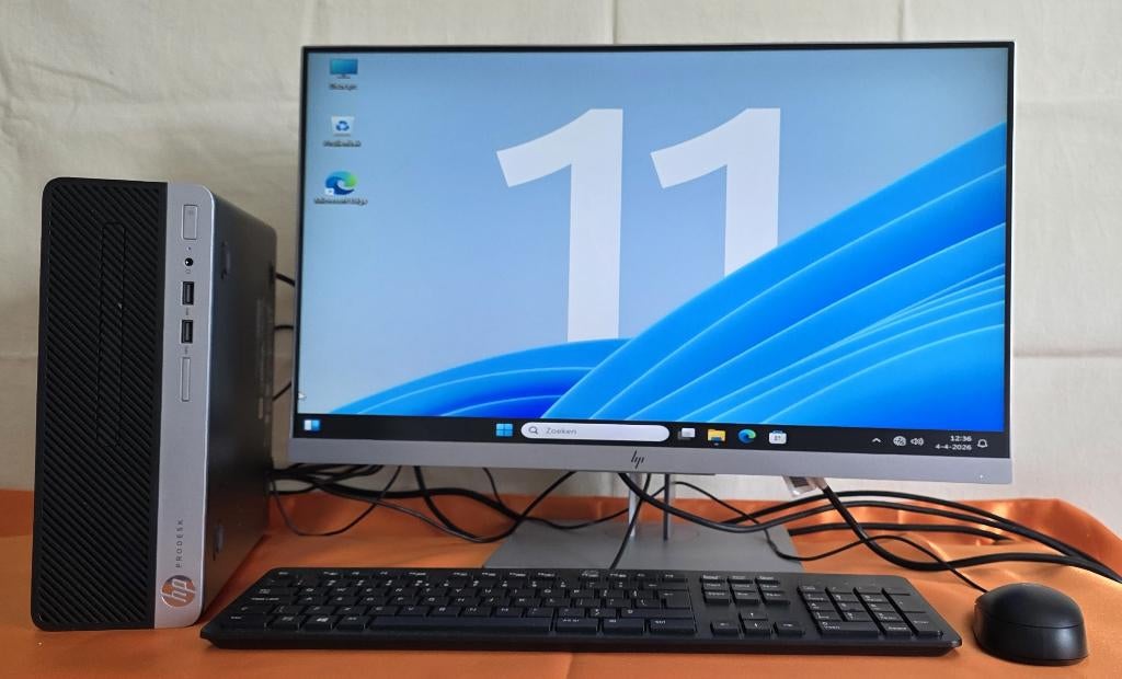 Koopje HP Prodesk 400 G4 SFF, i5, 8gb, SSD SSD, Win11, Computers en Software, Desktop Pc's, Gebruikt, 3 tot 4 Ghz, SSD, 8 GB, Met monitor