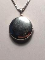 zilveren langen ketting met zilveren medaillon, Met hanger, Gebruikt, Verzenden, Zilver