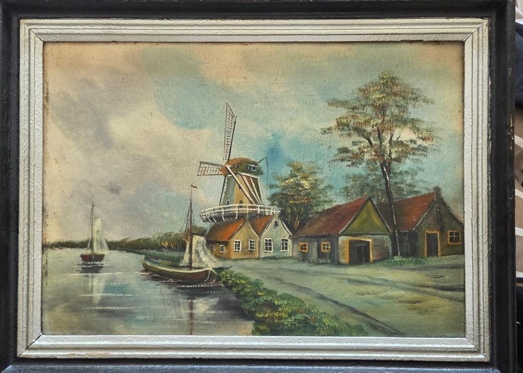 Schilderij Klassiek Hollands Landschap, Ophalen of Verzenden