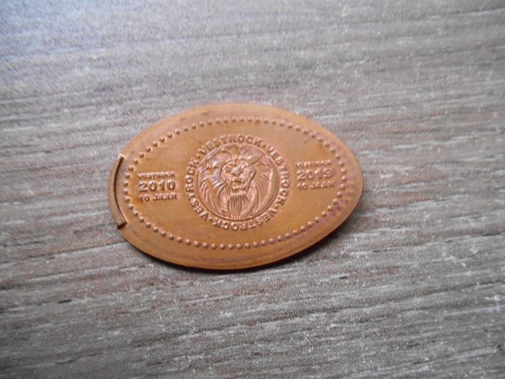 Pressed pennies souvenir Vestrock Pressed penny, Postzegels en Munten, Penningen en Medailles, Ophalen of Verzenden, Overige materialen